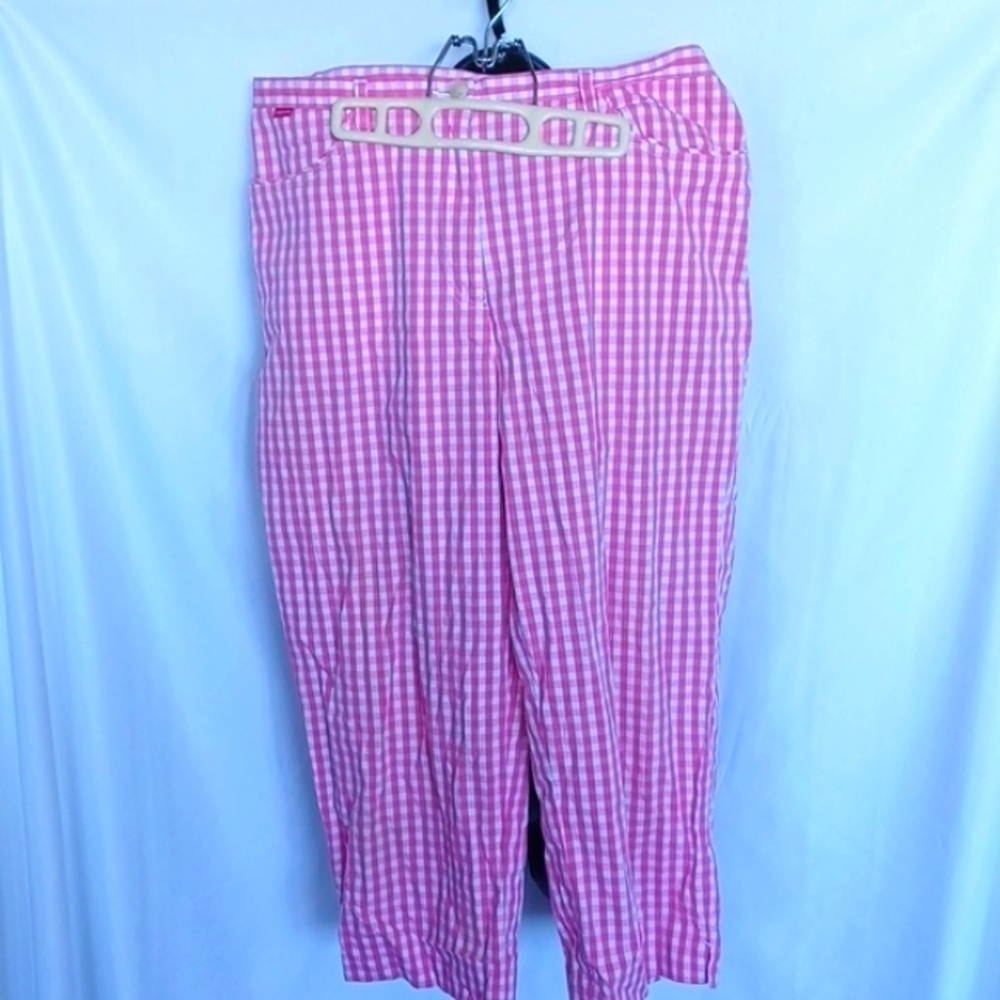 Lauren Ralph Lauren Gingham Pant in Pink White Size 12